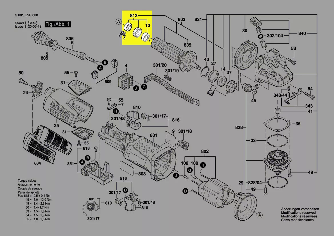 Roulement à bille réf. 1 607 000 V38 Bosch